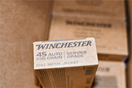 500RD Winchester Service Grade 45 ACP 230 Gr 500Rd Case